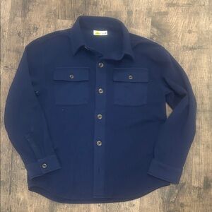 Epic threads waffle knit Boys Navy Button-Up Shirt M 8/10